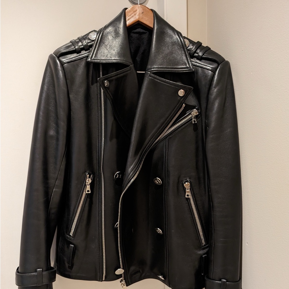 Authentic BALMAIN leather jacket size 48